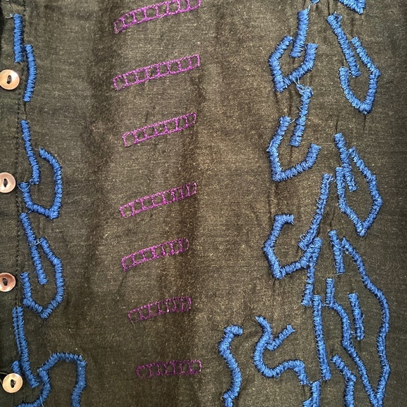 Free People Black Embroidered Top M - Picture 4 of 5